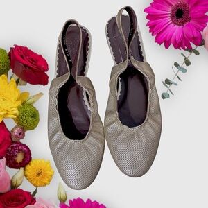 Donald J Pliner Hedy Gold Metallic Ballet Sling Back. Flats Women's Flat Shoes